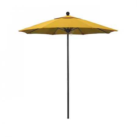 California Umbrella 7.5' Black Aluminum Market Patio Umbrella, Sunbrella Sunflower Yellow 194061334485